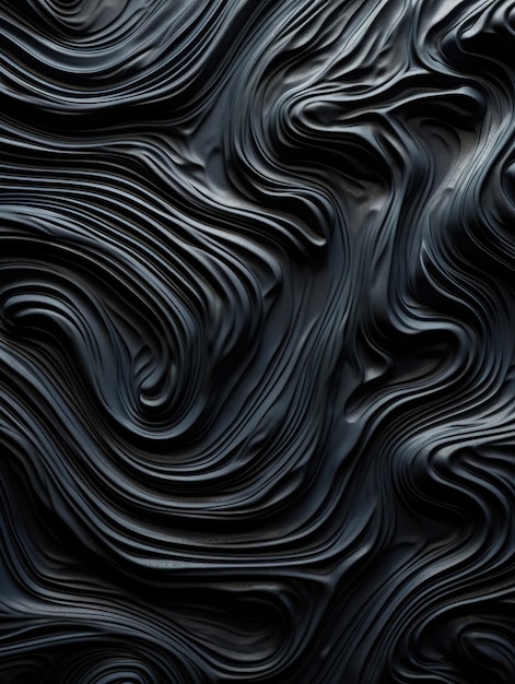 An abstract textured black background with metal spirals