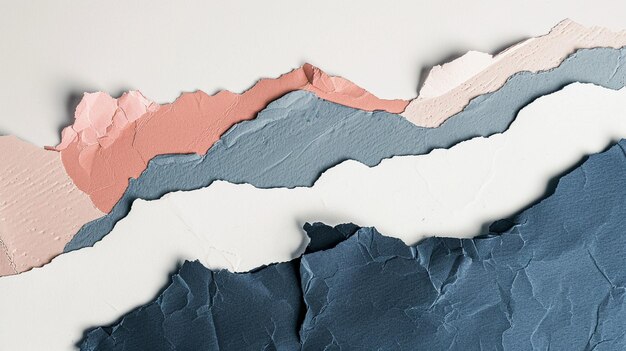 Photo abstract torn paper design with mountains background