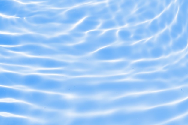 Abstract transparent water shadow surface texture natural ripple on blue background