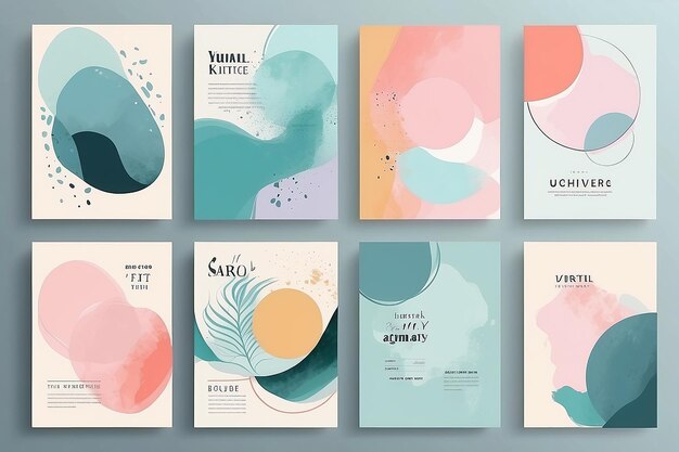 Abstract trendy pastel universal artistic templates