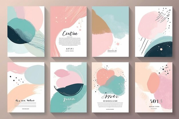 Abstract trendy pastel universal artistic templates