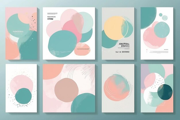 Abstract trendy pastel universal artistic templates