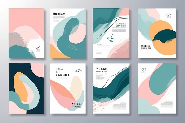 Abstract trendy pastel universal artistic templates