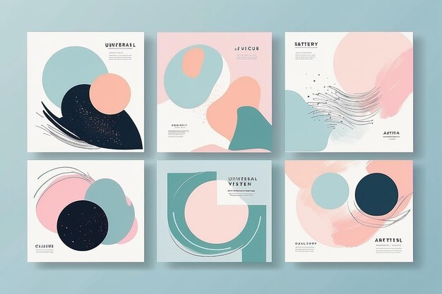 Abstract trendy pastel universal artistic templates