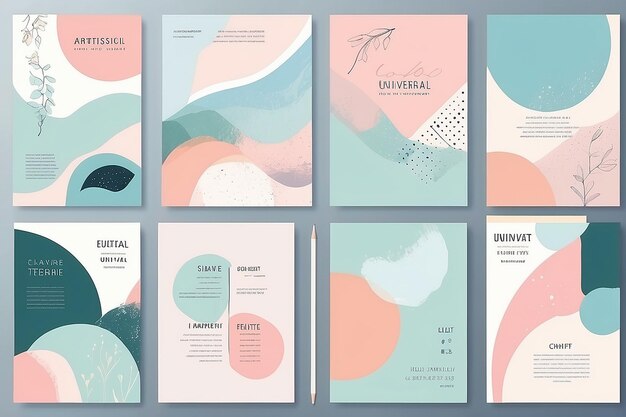 Photo abstract trendy pastel universal artistic templates