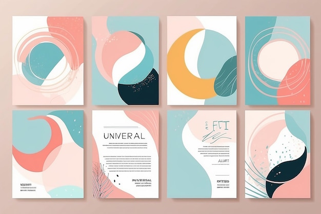 Abstract trendy pastel universal artistic templates