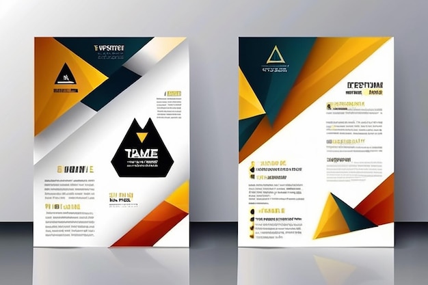 Abstract Triangle Brochure Flyer design vector template in A4 size