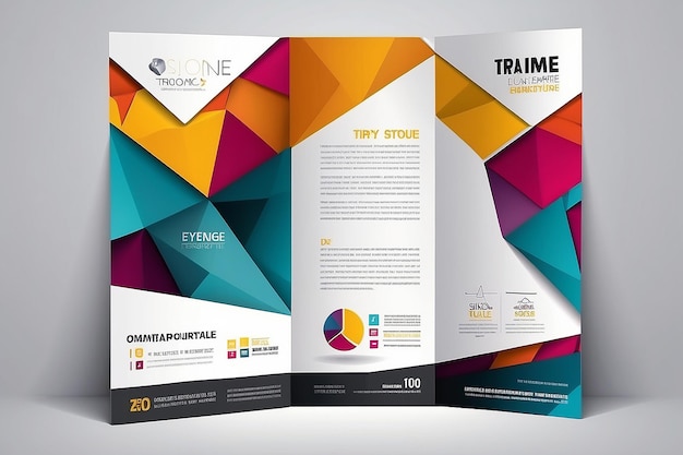 Abstract Triangle Brochure Flyer design vector template in A4 size