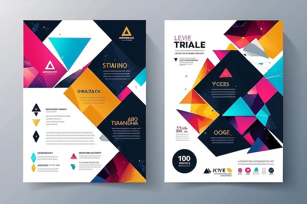 Abstract Triangle Brochure Flyer design vector template in A4 size