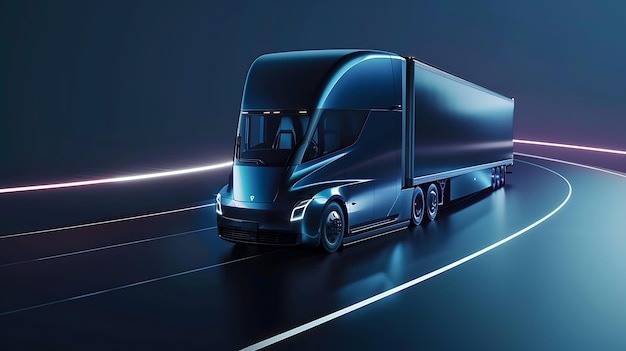 An abstract truck design symbolizing movement and innovation in transportation