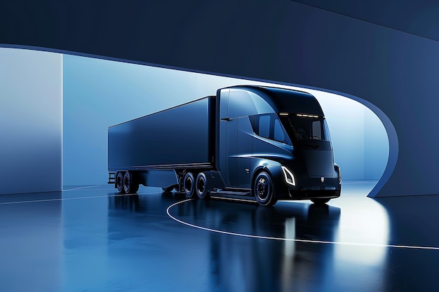 An abstract truck design symbolizing movement and innovation in transportation