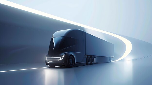 An abstract truck design symbolizing movement and innovation in transportation