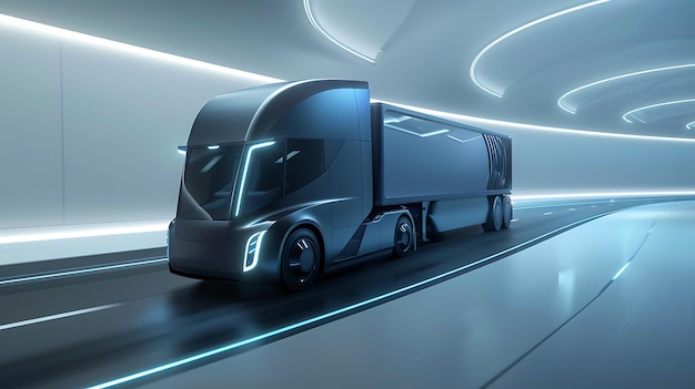 An abstract truck design symbolizing movement and innovation in transportation