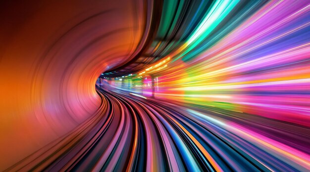 Abstract Tunnel of Light with Speed and Motion Blur