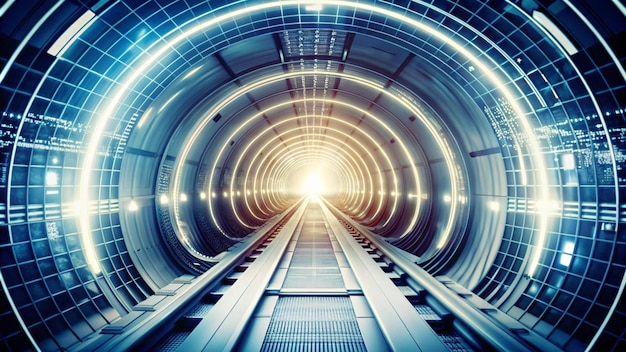 Abstract tunnel showing the future of digital