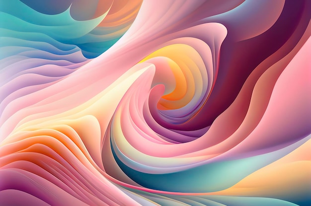 Abstract twirling pastel colors background