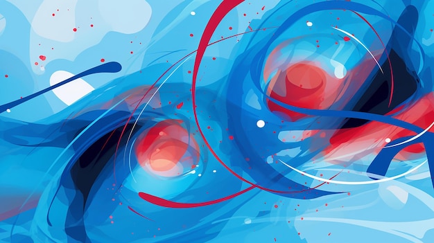 Abstract Vector Art with Blue Background Color