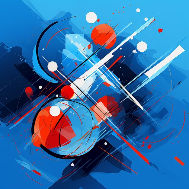 Abstract Vector Art with Blue Background Color