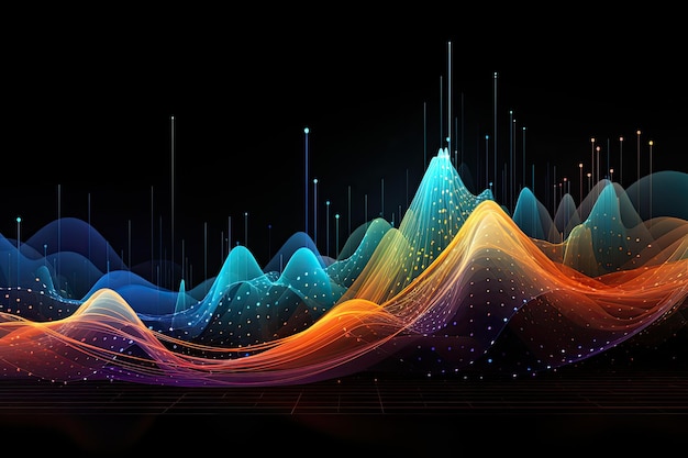 abstract vector background with dynamic waves and lines illustration Abstract background of data visualization AI Generated