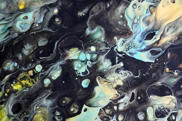 Abstract versicoloured background Luxury fluid art Waves splashes and blots of acrylic alcohol ink paints under water Multicolored marble texture