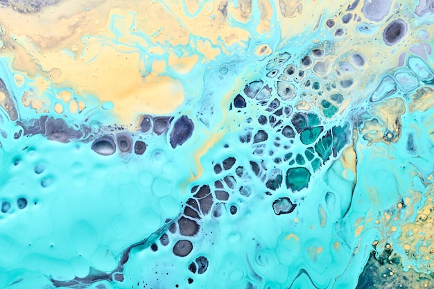 Abstract versicoloured background Luxury fluid art Waves splashes and blots of acrylic alcohol ink paints under water Multicolored marble texture