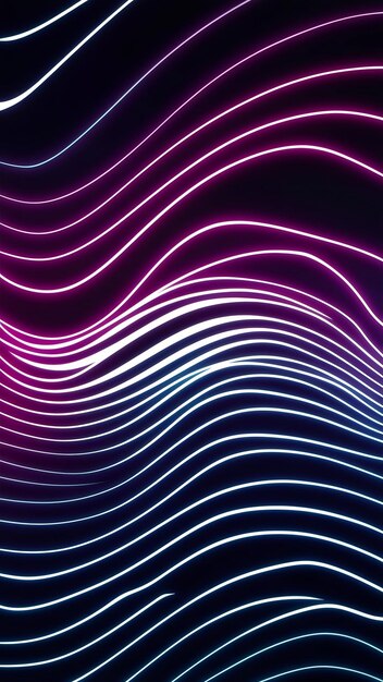 Photo abstract vibrant neon waveforms background wallpaper with smooth flowing lines