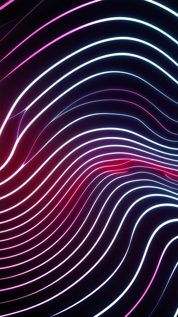 Photo abstract vibrant neon waveforms background wallpaper with smooth flowing lines