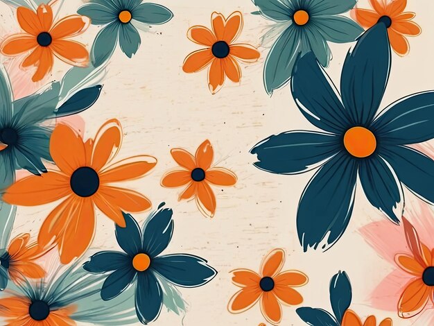 abstract vintage floral illustration background