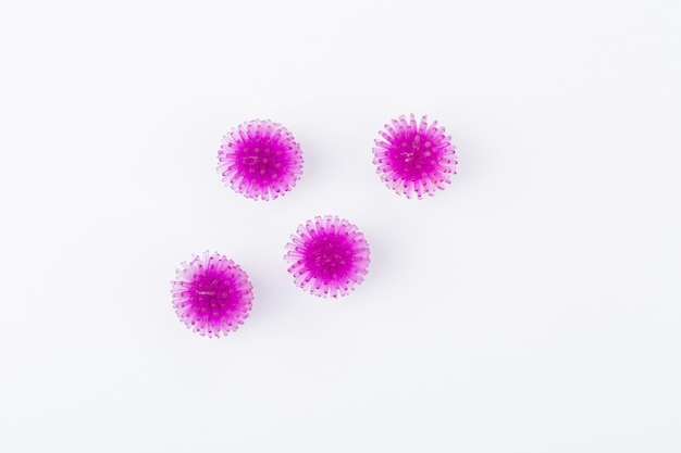 Abstract virus strain model coronavirus covid-19 on white background.