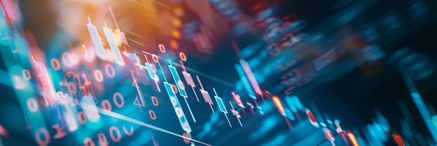 Abstract visualization of financial data depicting market trends trading activity investment