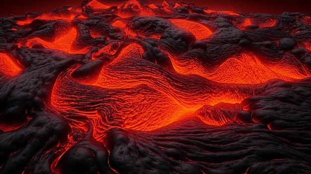 Abstract volcanic style background hot lava flow