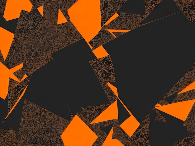 Abstract wallpaper with vibrant orange and black patterns