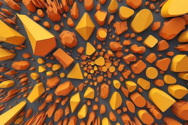 Photo abstract wallpaper with yellow and orange 3d shapes ai generated