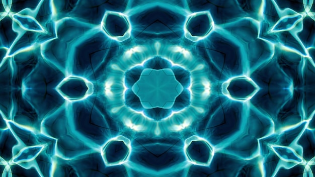 Abstract Water  Concept Symmetric Pattern Ornamental Decorative Kaleidoscope Movement Geometric Circle and Star Shapes