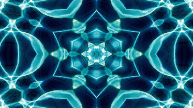 Abstract Water  Concept Symmetric Pattern Ornamental Decorative Kaleidoscope Movement Geometric Circle and Star Shapes