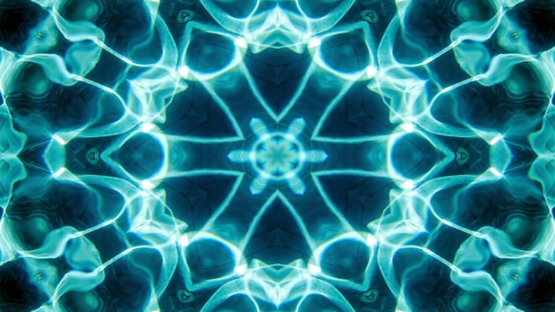 Abstract Water  Concept Symmetric Pattern Ornamental Decorative Kaleidoscope Movement Geometric Circle and Star Shapes