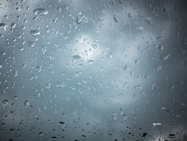 abstract of water drop on glass windows house in rainy season