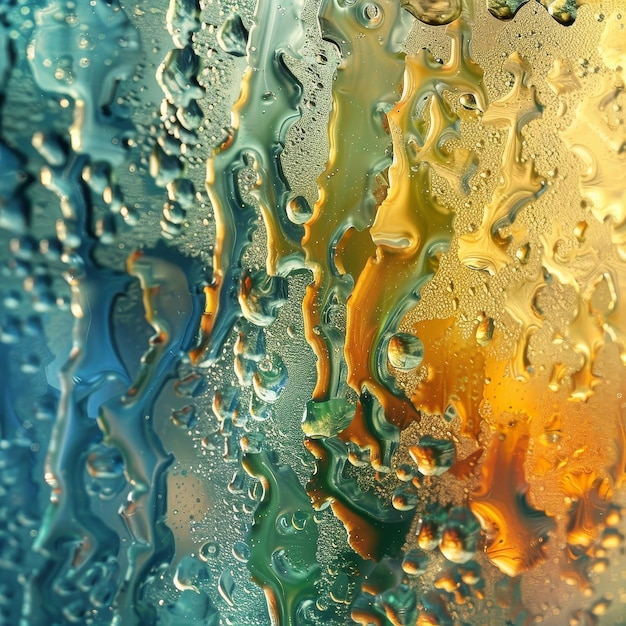 Abstract Water Droplets and Colors