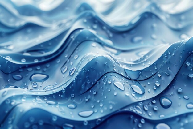 Photo abstract water droplets on wavy surface