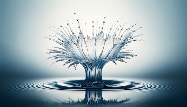 Abstract Water Splash Flower Purity Dynamic Ripples