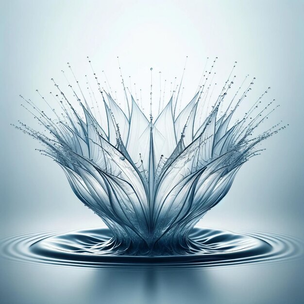 Abstract Water Splash Flower Purity Dynamic Ripples