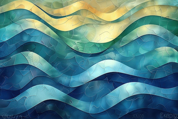 Abstract Water Waves in a Mosaic Pattern