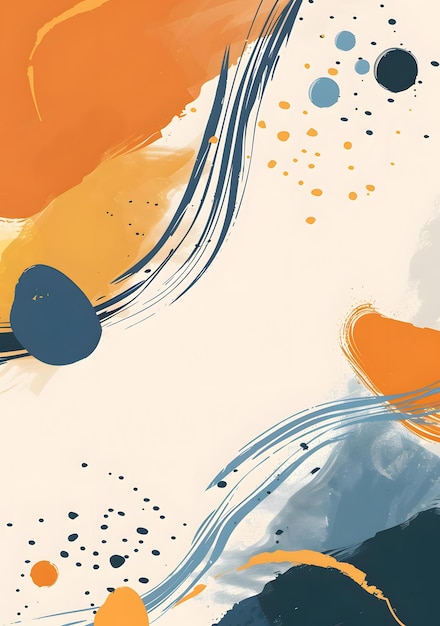 Photo abstract watercolor art background with orange yellow blue colors