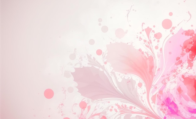 Abstract watercolor art background with pink flowers