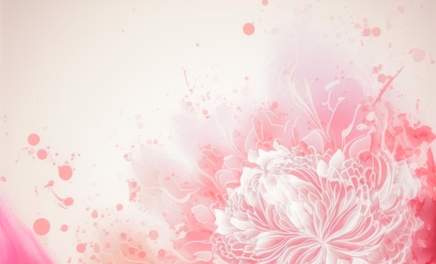 Abstract watercolor art background with pink flowers