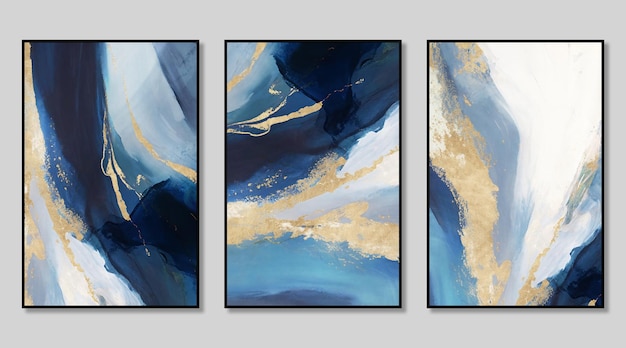 Abstract watercolor art triptych cover design