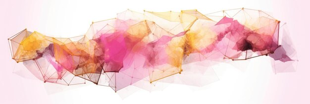 Photo abstract watercolor artwork mixed with buzzy geometric shapes for background of social media banner generative ai image