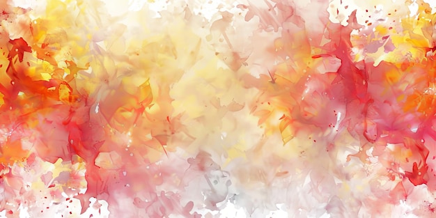 Abstract watercolor autumn background with red yellow and orange hues Concept of fall colors colorful design vibrant artwork artistic texture Copy space Banner