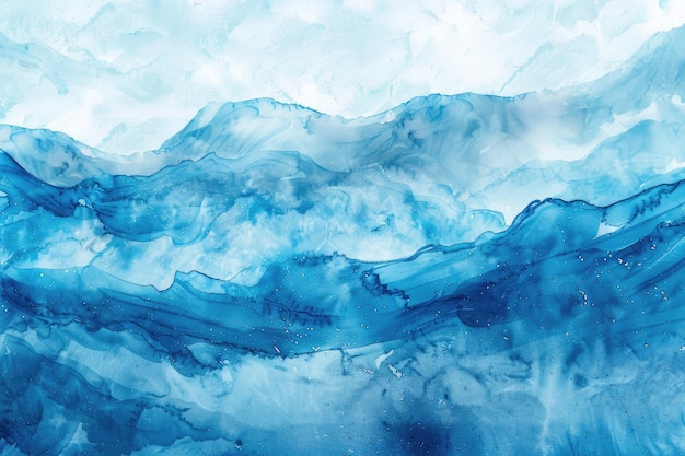 Photo abstract watercolor background blue waves illustration