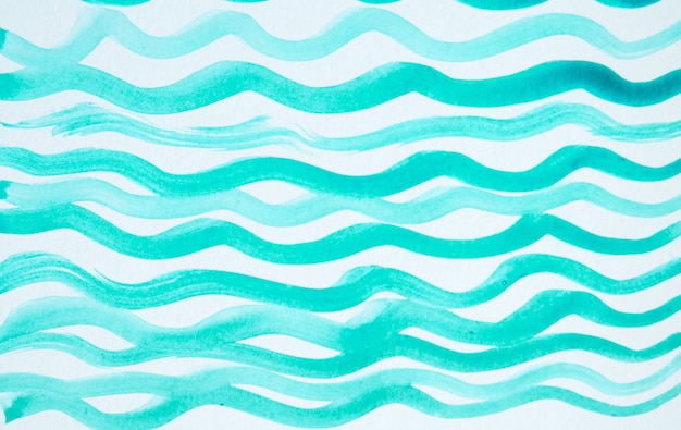 Abstract watercolor background with wavy lines, simple cute drawing